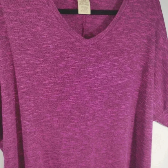 Faded Glory Top 3/4 Sleeve Cold Shoulder Lightweight Sweater Purple Pink 1x - Picture 5 of 14